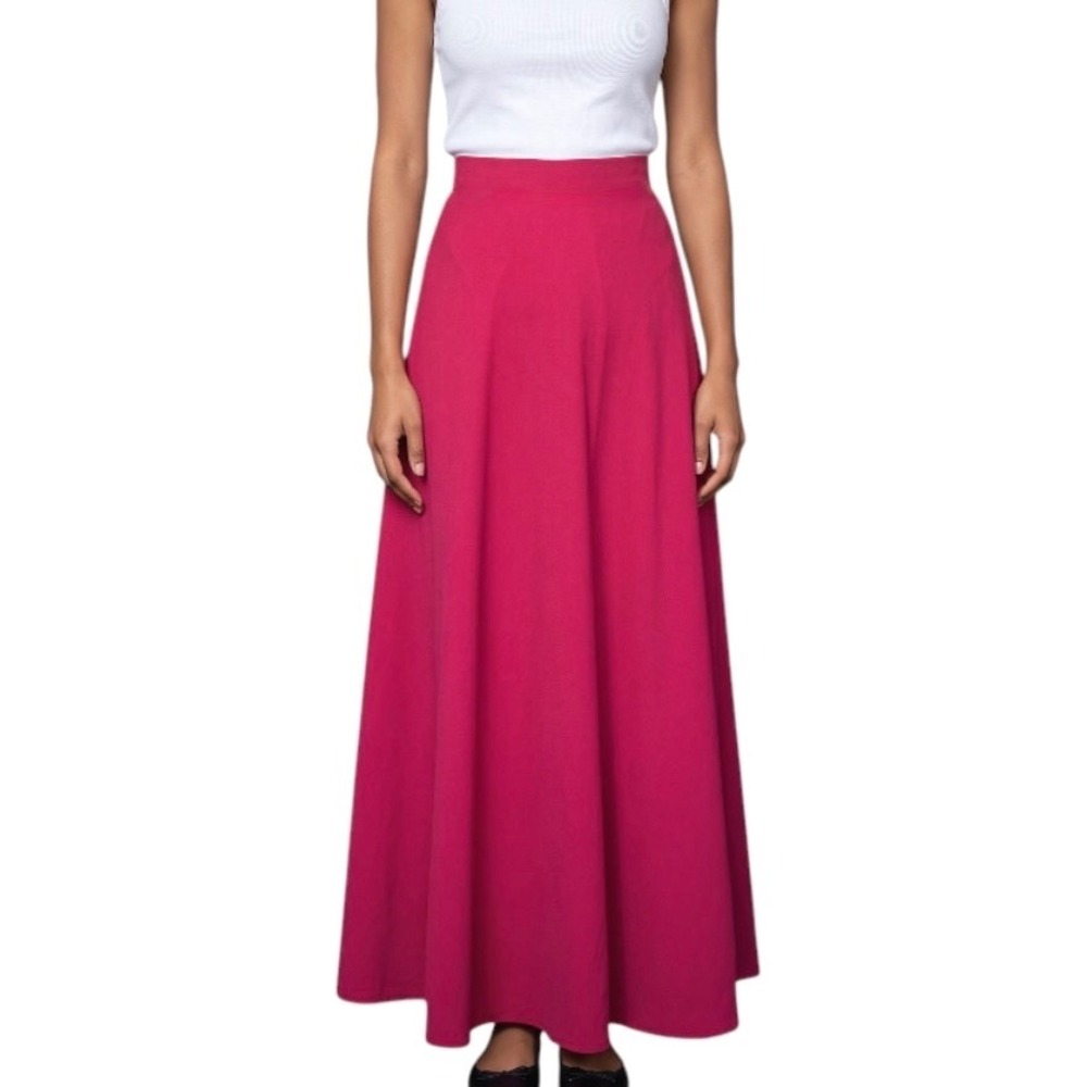 HTF VINTAGE Vanity Fair Red Velour/Velvet Maxi Skirt 27"Waist S/M/12 Party
